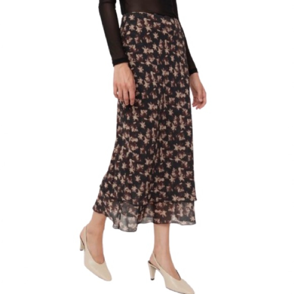 Frank And Oak Layered Floral Maxi Skirt Large Romantic Sustainable NWT